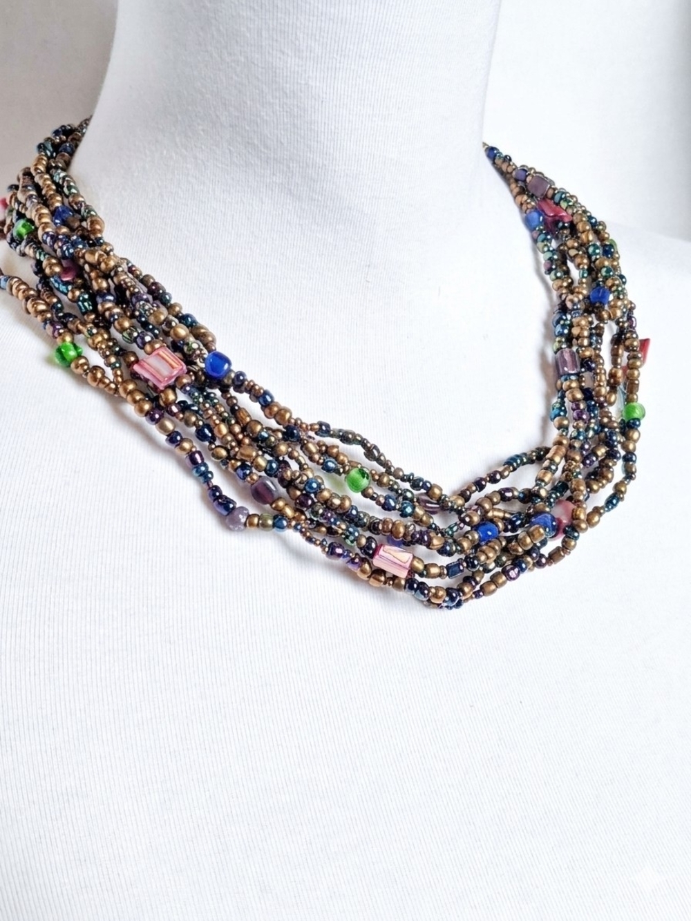 Abound Multi-strand Iridescent Peacock